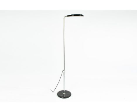 Bruno Gecchelin "Mezza Luna" design floor lamp in chromium and marble - marked Skipper || BRUNO GECCHELIN (° 1939) designlamp