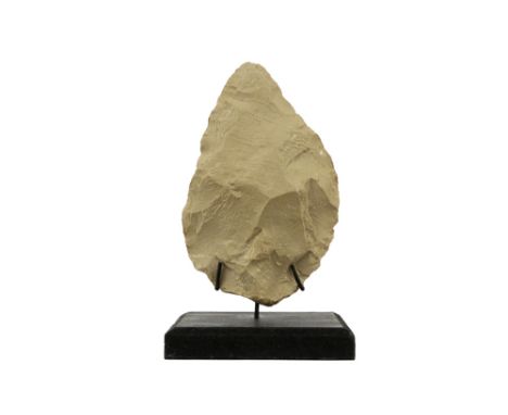 Archaeology from the Early Paleothic Age : rare two-sided stone hand axe dating between 300000 and 200000 BC, found in the re