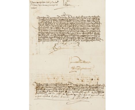 Isabella I (as Queen of Castile, married Ferdinand II of Aragon, 1451-1504) Order to her chamberlain Sancho de Peredes to giv