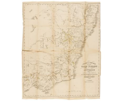 Australia.- Welsh in Australia.- Gwlad yr Aur; neu, Gydymaith yr Ymfudwr Cymreig i Australia, folding lithographed map, with 