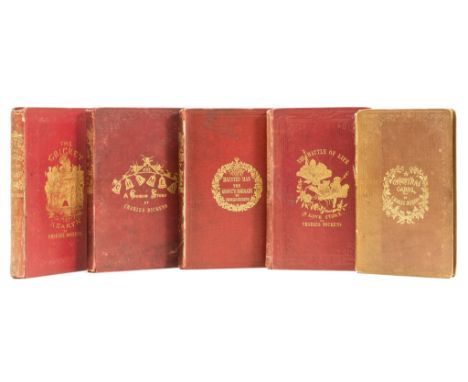 Dickens (Charles) [Christmas books], 5 vol., comprising A Christmas Carol, sixth edition, half-title printed in blue, title p