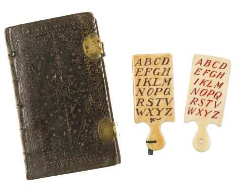 Horn Books.- A pair of 18th century Horn Books, each with upper case alphabet (24 letters, omitting 'J' and 'U'), each carved