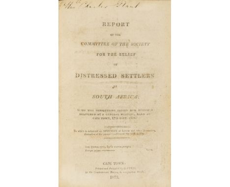 South Africa.- Report of the Committee of the Society for the Relief of Distressed Settlers in South Africa..., ownership ins