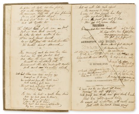 Jones (Ebenezer) Studies of Sensation and Event; Poems, first edition, half-title, errata slip, advertisement slip tipped to 