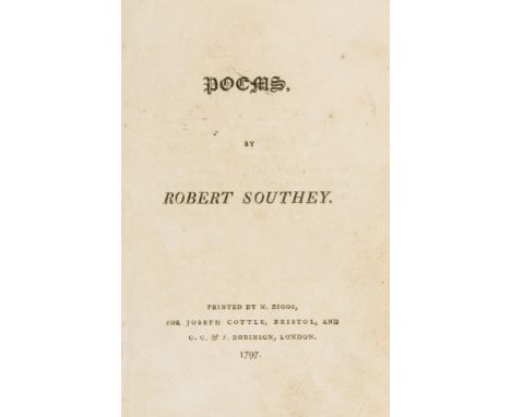 Southey (Robert) Poems, second edition, with advertisement leaf but lacking final blank, soiled and stained, preliminary leav