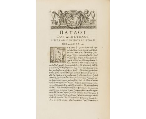 Mazarin edition.- Bible, Greek.- [New Testament, Greek], 'Mazarin edition', half-title, fine engraved title by Claude Mellan 