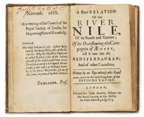 Africa.- [Lobo (Jeronimo)] A short Relation of the River Nile, of its Sourse and Current; of its Overflowing the Campagna of 