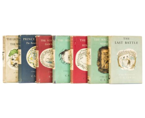 Lewis (C.S.) [The Narnia Chronicles], 7 vol., first editions, comprising The Lion, the Witch and the Wardrobe, bookplate to e