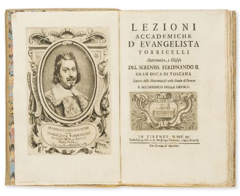 Torricelli (Evangelista) Lezioni Accademiche..., edited by Tommaso Bonaventuri, first edition, half-title, engraved frontispi