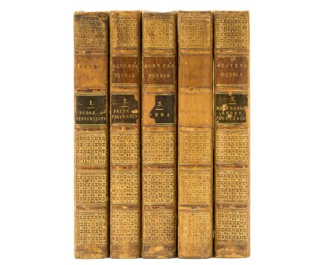 Austen (Jane) Novels, 6 vol. in 5, reprint of first collected edition, engraved frontispiece to each vol. but lacking half-ti