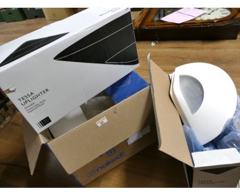 Two John Lewis boxed Tessa uplighter light fittings 
