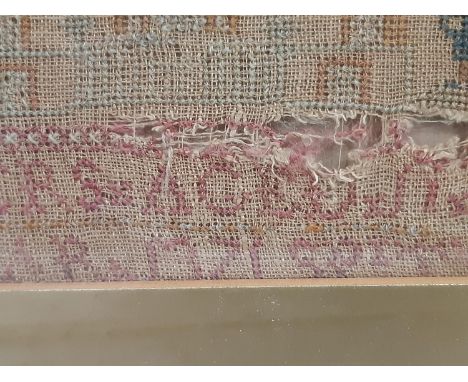 19th Century Needlepoint Tapestry Sampler, by Jannet Chalmers, dated 1871, 31 x 42 cm, framed and glazed 