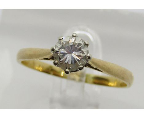 18ct diamond solitaire ring, 0.50ct approx, size Q/R, 2.3g 