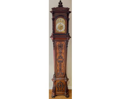 Good quality Victorian bracket clock raised on a full height platform base (resembling a longcase clock overall) the clock ho