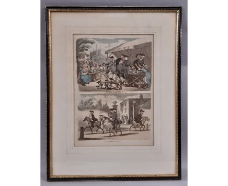 Henry Bunbury (1750-1811) - 'The College Gate', and 'Pot Fair Cambridge' (after Thomas Rowlandson), two hand-coloured engravi