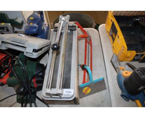 A tile cutter 
