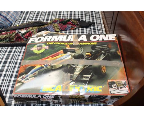 A Scalextric Formula I Silverstone racing set