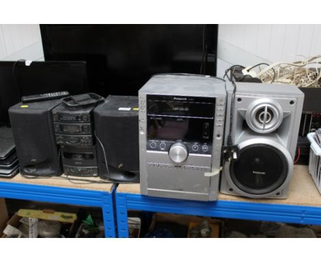 A JVC hi-fi and a pair of speakers; and a Panasonic hi-fi and speaker