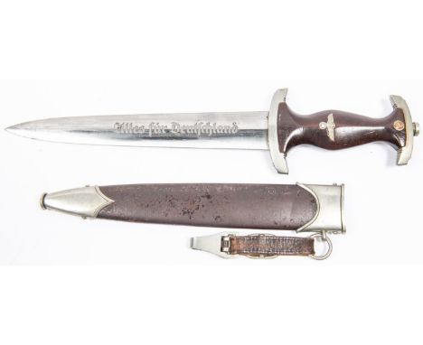 A Third Reich SA dagger, by F Herder A.S., Solingen, with nickel silver mounts, the crossguard stamped "Wf" (Westfalen), in i