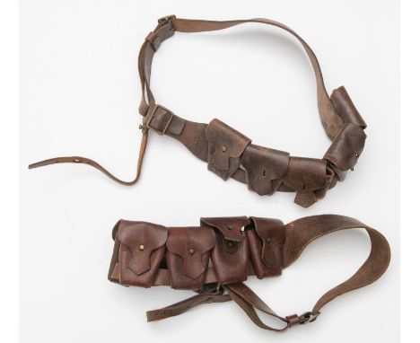 A 1903 patt 5 pocket ammunition bandolier, dated 1941; 2 more similar bandoliers undated. GC (3) £90-100 