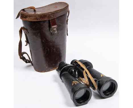 A pair of WWII British military issue binoculars attributed to the Long Range Desert Group, by Barr &amp; Stroud, serial numb