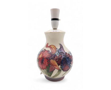 A Moorcroft frilled orchid table lamp Condition Report:Available upon request