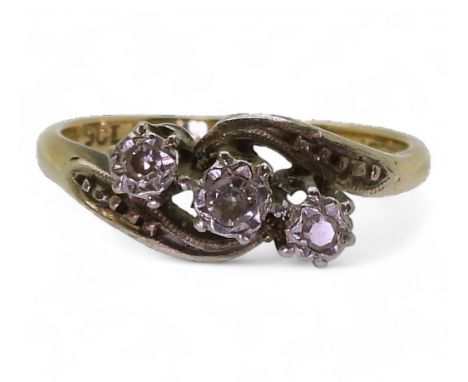 A 9ct gold illusion set diamond ring, size k, weight 2.4gms Condition Report:Available upon request