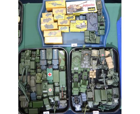 A collection of loose model military vehicles, of mixed age and scale, to include many Dinky examples; together with others i