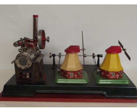 Wilesco steam engine and wind mills