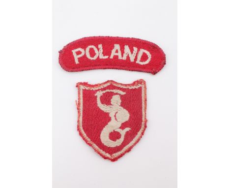 A Free Polish Army 2nd Corps formation sign and shoulder title