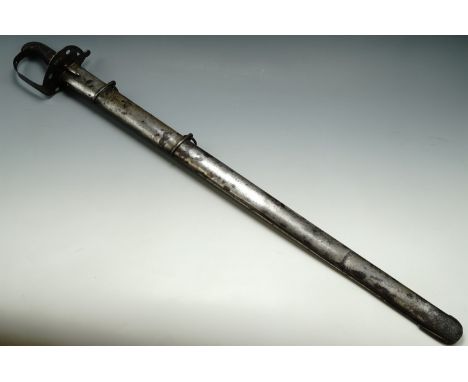 An Ordnance 1796 Pattern heavy cavalry trooper's sword, its blade back stamped "Bate", blade 88 cm