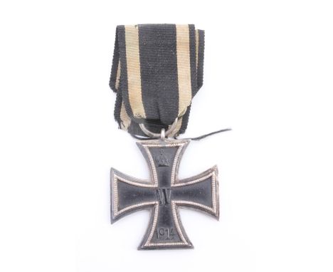 An Imperial German 1914 Iron Cross second class, its ring stamped with indistinct initials and an 800 standard mark