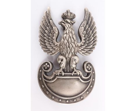 A Free Polish army nickel / electroplate cap badge, having "blades" verso, 54 mm