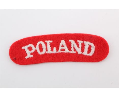 A Free Polish Army embroidered shoulder title