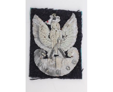 A Free Polish Army armoured troops bullion embroidered cap badge