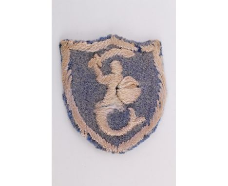 A Free Polish army 2nd Corps Base HQ embroidered formation sign