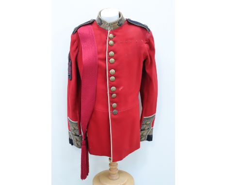 An early 20th Century pre-1914 Coldstream Guards colour sergeant's dress tunic and sash