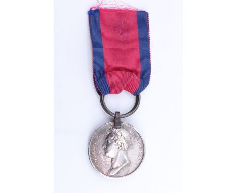 A Waterloo Medal impressed to Serj William Hill, 1st Batt 95th Reg Foot, fitted with original steel clip and ring suspension,