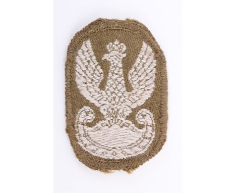 A Free Polish Army embroidered cap badge 