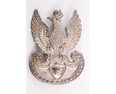 A Free Polish army white metal cap badge, stamped "Sterling" and tested as silver, 41 mm