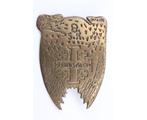 A Free Polish army Independent Carpathian Brigade / Samodzielna Brygada Strzelców Karpackich, SBSK theatre-made brass badge, 