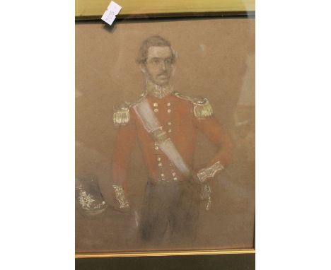 British School (19th Century), portrait of a military gentleman, watercolours. Framed and glazed. 