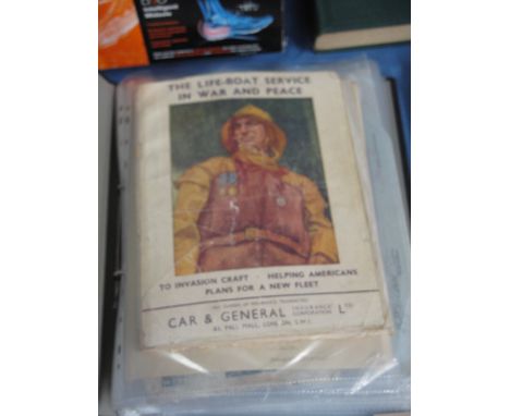 Folio of assorted printed ephemera to include Lifeboat Service in War and Peace, Swansea Ephemera, Removals, Registration Car