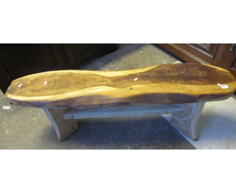 Heavy oak rustic handmade garden bench 