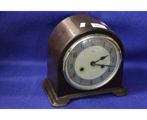 Enfield two train Bakelite arch topped mantle clock. 