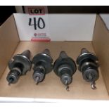 LOT - (4) 40-TAPER COLLET TOOL HOLDERS, W/ TOOLS