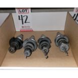 LOT - (4) 40-TAPER COLLET TOOL HOLDERS, W/ TOOLS