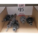LOT - (5) 40-TAPER COLLET TOOL HOLDERS, W/ TOOLS