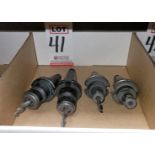 LOT - (4) 40-TAPER COLLET TOOL HOLDERS, W/ TOOLS