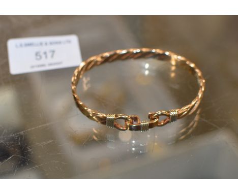 9 CARAT GOLD BANGLE - APPROXIMATE WEIGHT = 25.1 GRAMS     